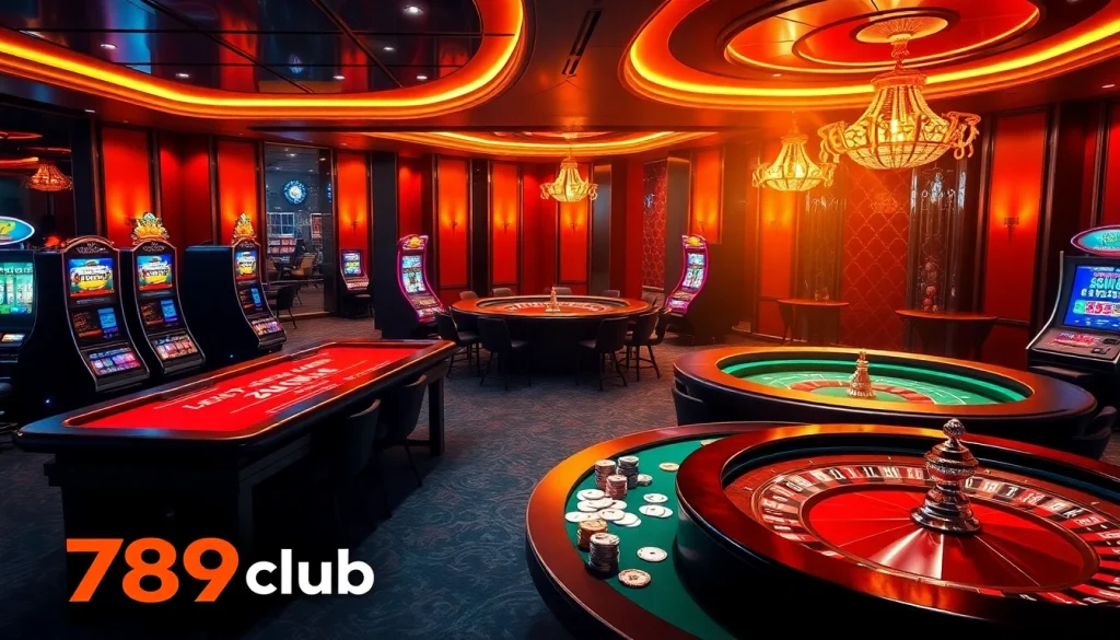 Experience the thrill of online gambling with vibrant visuals of the 789club casino environment.