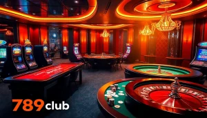 Experience the thrill of online gambling with vibrant visuals of the 789club casino environment.