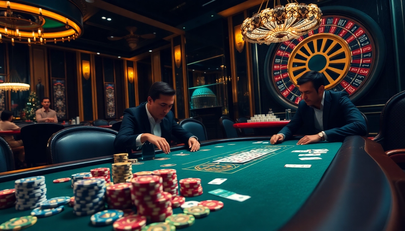 Experience trực tiếp bóng đá in a luxurious casino setting with professional gambling action.