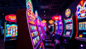 Petanitoto showcases an exciting online slots gaming setup with vibrant lights and captivating machines.