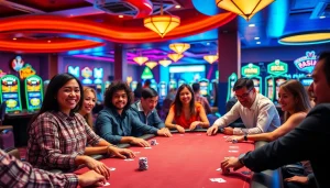 Engaged players enjoying games at https://casinodeets.com in a vibrant casino atmosphere.