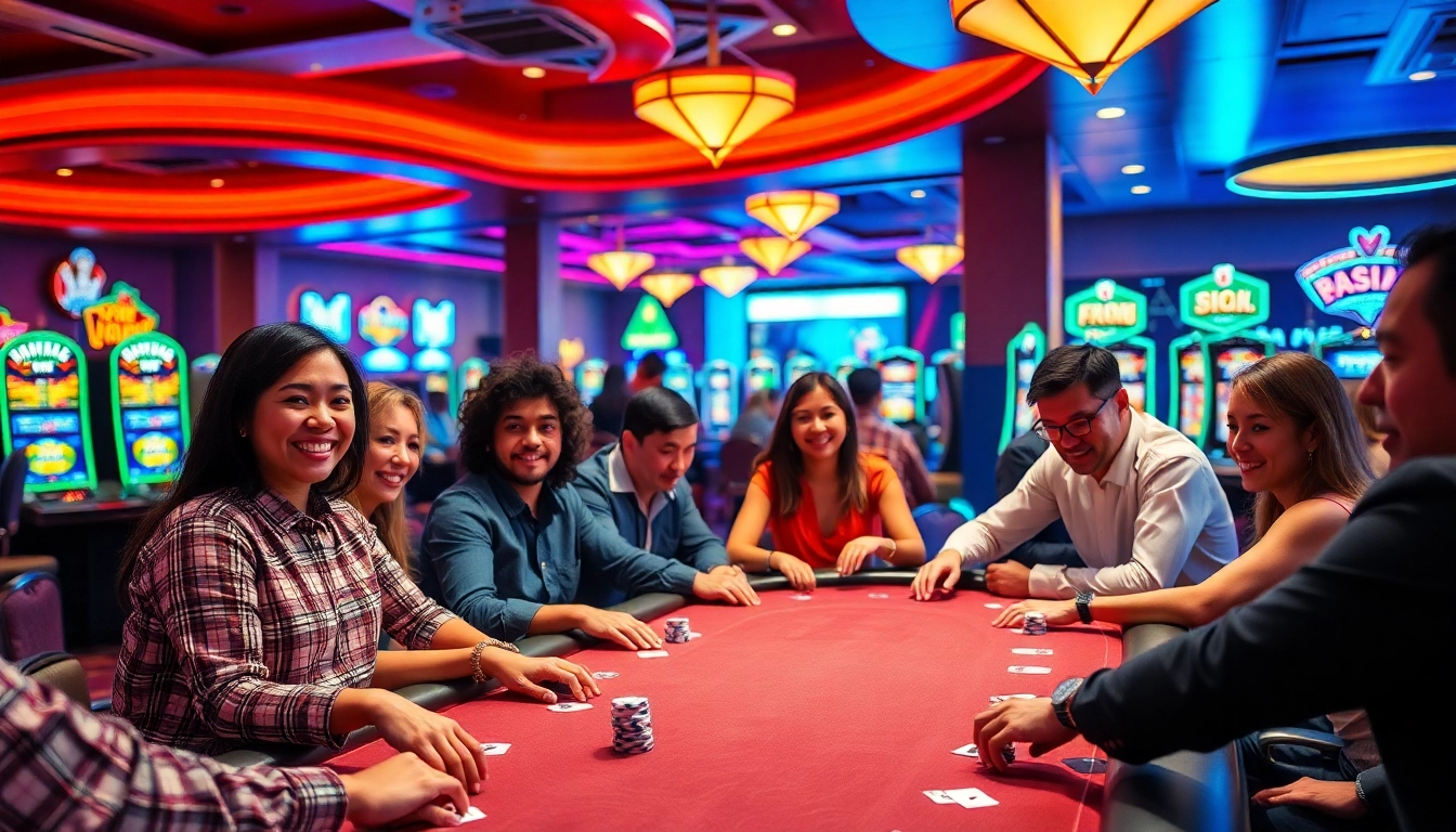 Engaged players enjoying games at https://casinodeets.com in a vibrant casino atmosphere.