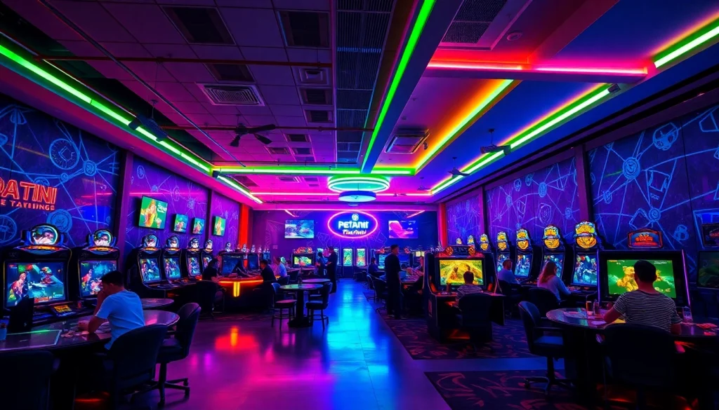 Petani toto platform dengan suasana gaming yang vibrant dan menarik.