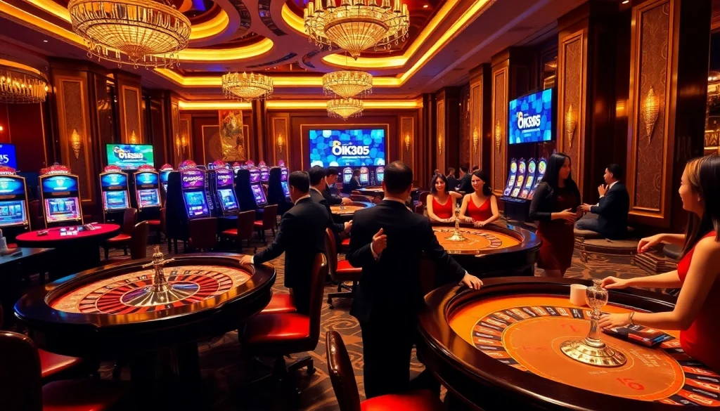 Players enjoying their experience at OK365 Trang chủ casino, engaging with exciting table games and promotions.