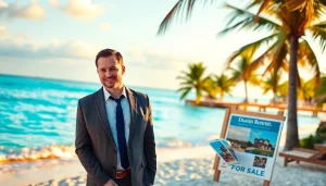 Dustin Rennie, Belize's top real estate agent, showcasing beachfront properties in Ambergris Caye, emphasizing trust and professionalism.
