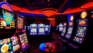 Slot machines in a modern casino highlighting petanitoto gaming experiences.