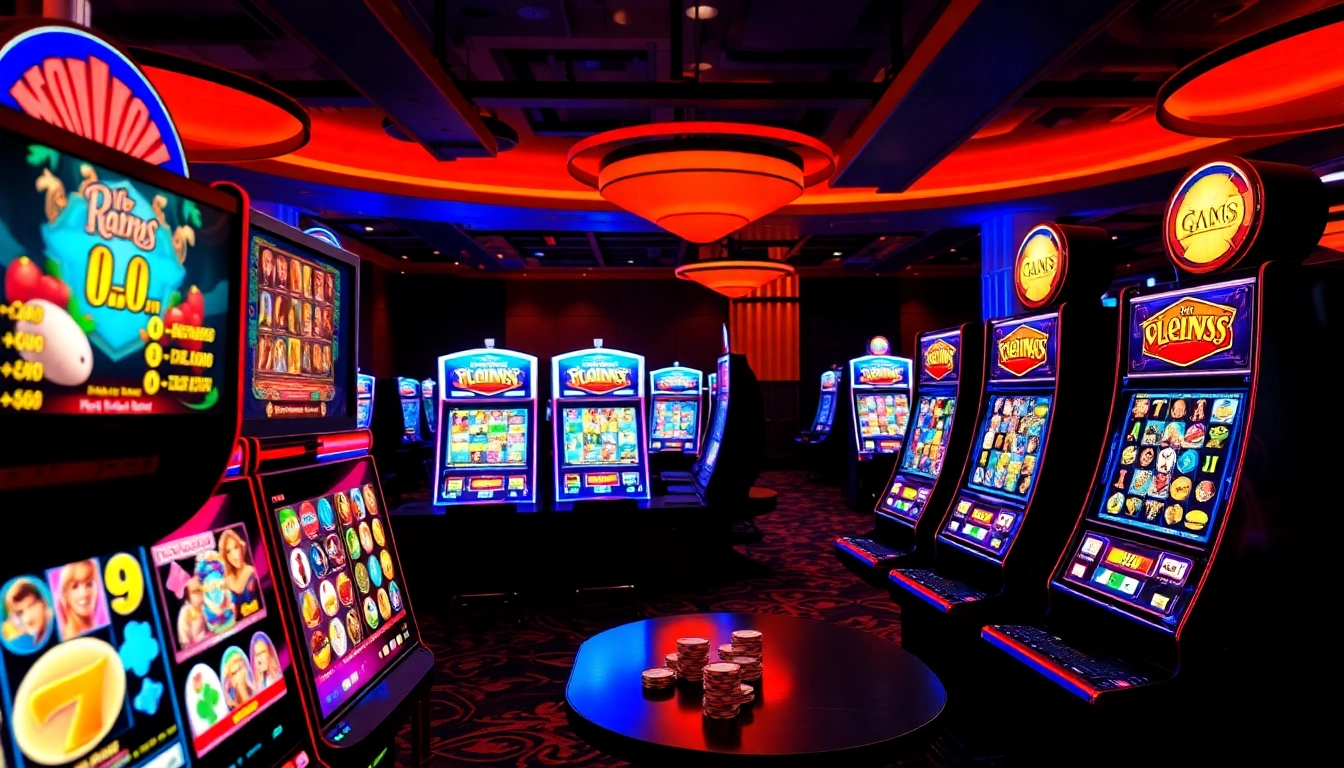 Slot machines in a modern casino highlighting petanitoto gaming experiences.