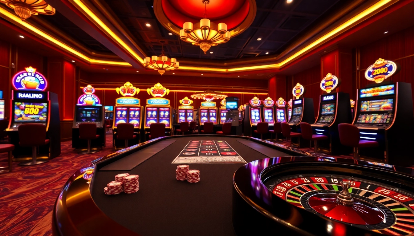 Engaging players at the vibrant 79king casino table with luxurious slot machines and cards.