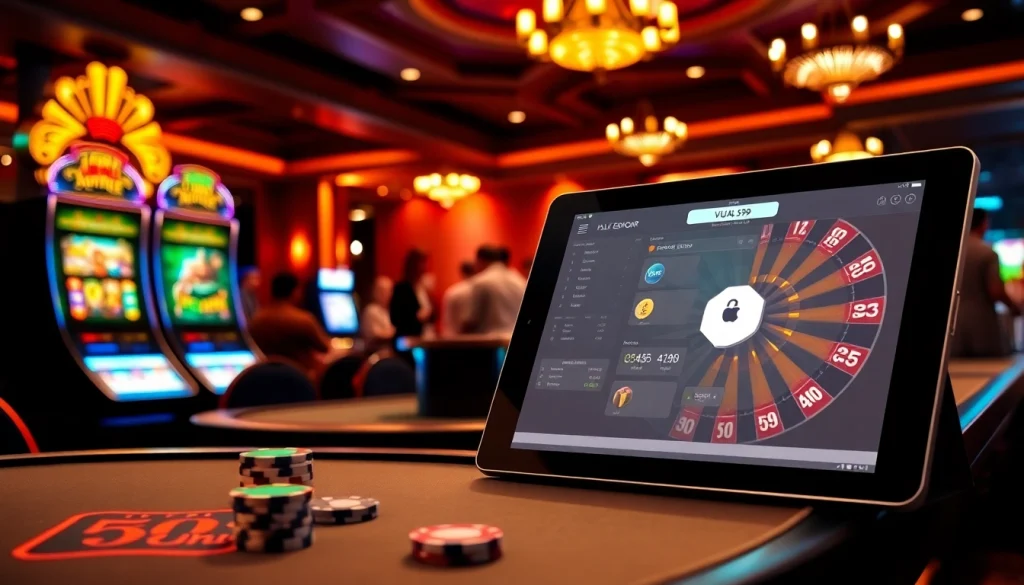 VUA99 offers an exciting casino experience with vibrant tables and spinning roulette.