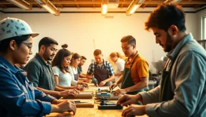 Students gaining hands-on experience at trade schools Oahu with engaging activities.