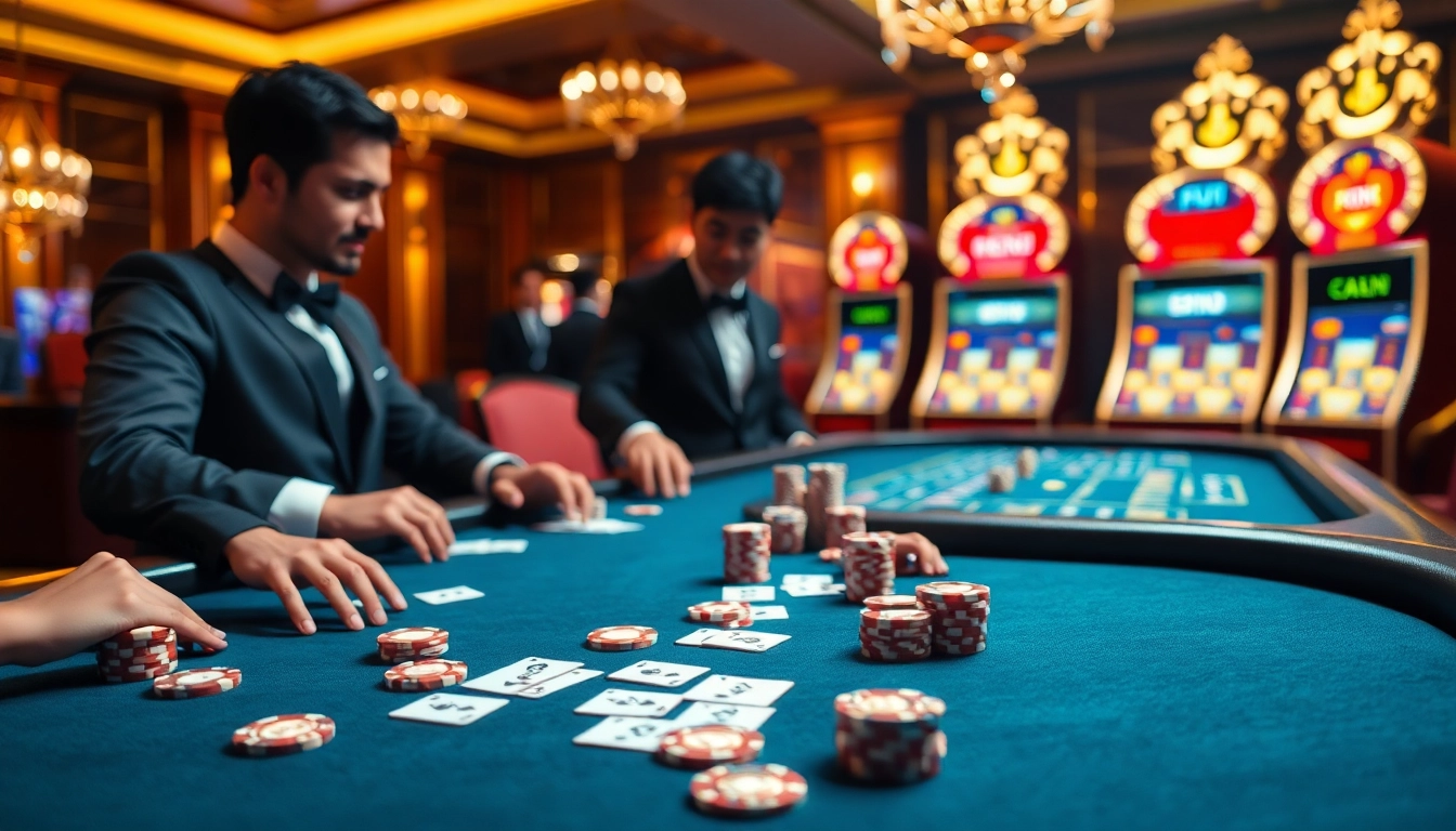 Players enjoying a thrilling game at a Fun88 casino table, showcasing excitement and quality.