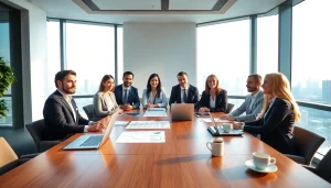 Expert consultants discussing VAT Services in UAE in a professional office setting.