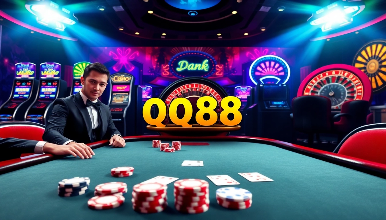 Engaging players in online gambling, showcasing đăng ký qq88 with vibrant casino visuals.