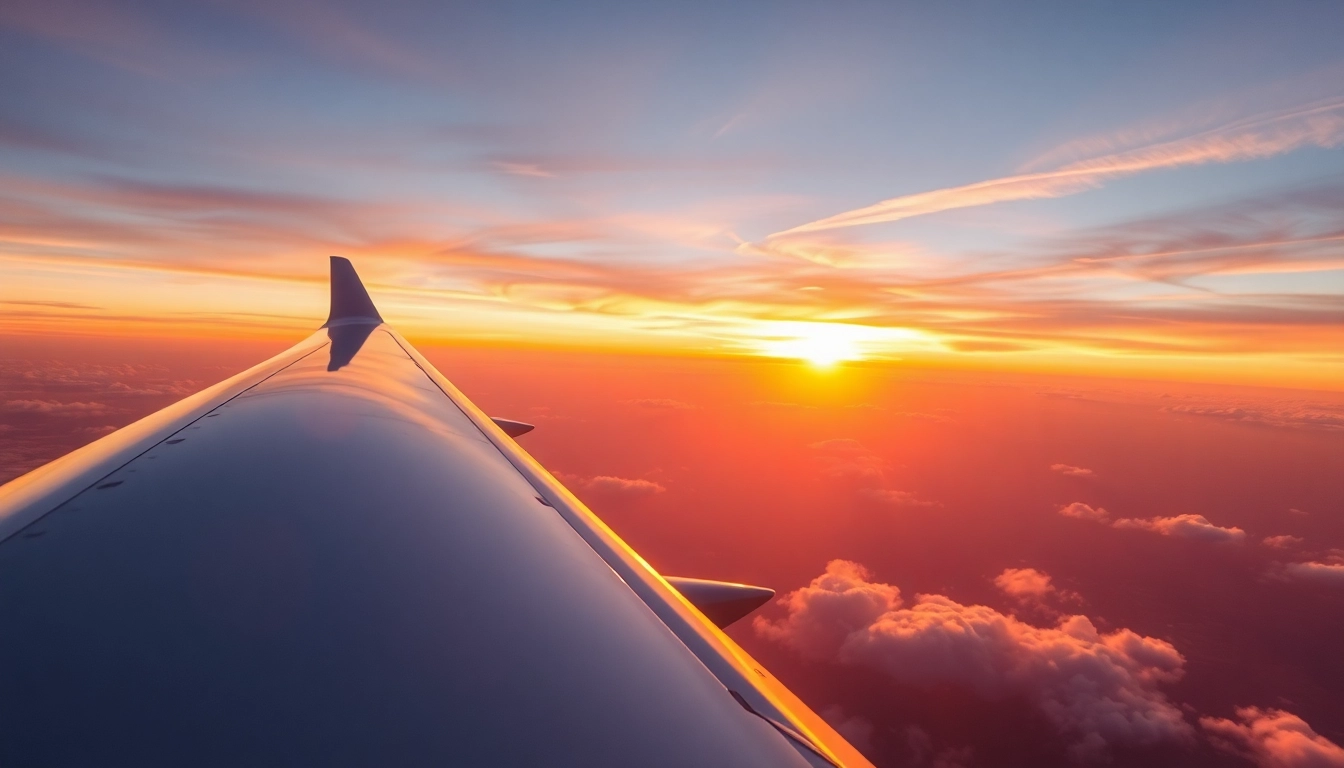 Experience luxury travel with https://flymarquis.com private jet soaring through a vibrant sunset sky.