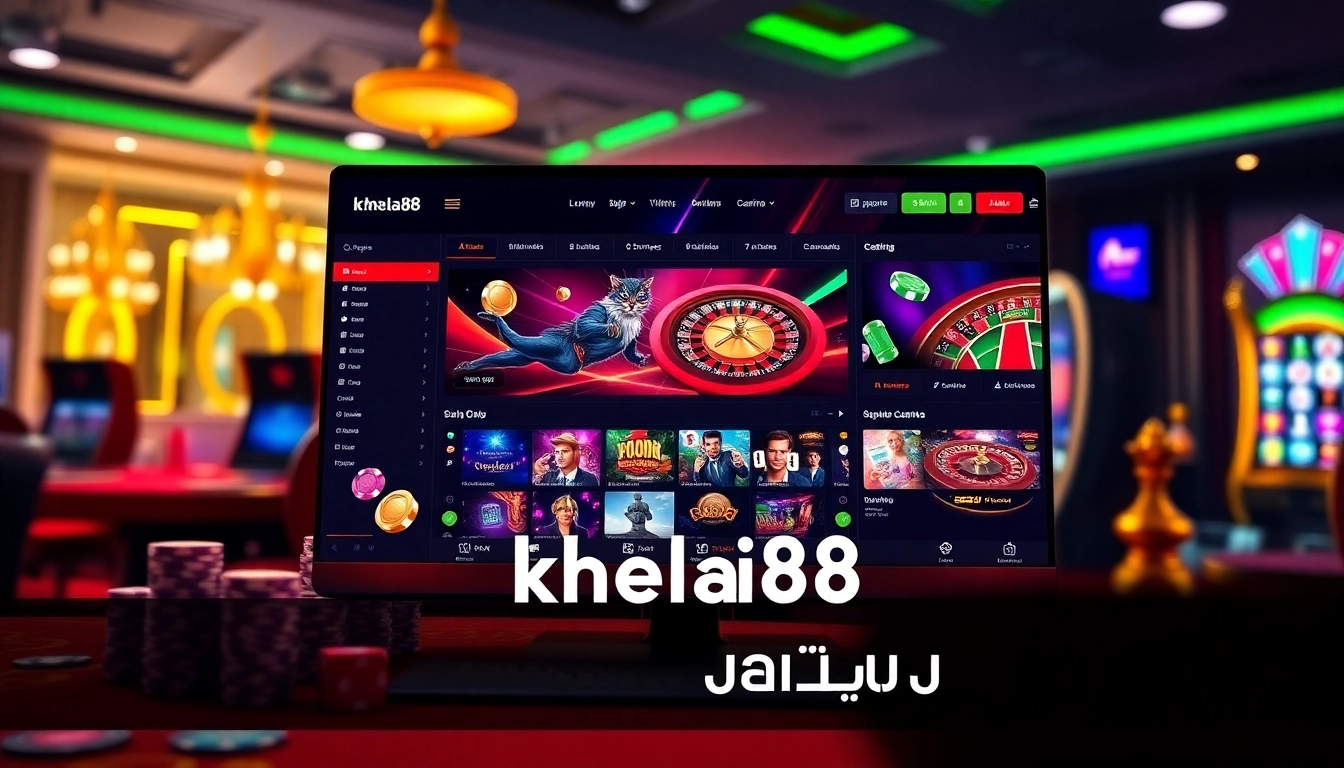 Khela88 লগইন করুন with enticing casino visuals featuring a roulette wheel and poker chips for online gaming.