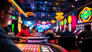 Berpartisipasi dalam permainan toto togel yang menarik dengan tampilan kasino online yang cerah.