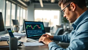 Analyze market trends effectively using hotforex mt4 trading platform in a modern workspace.