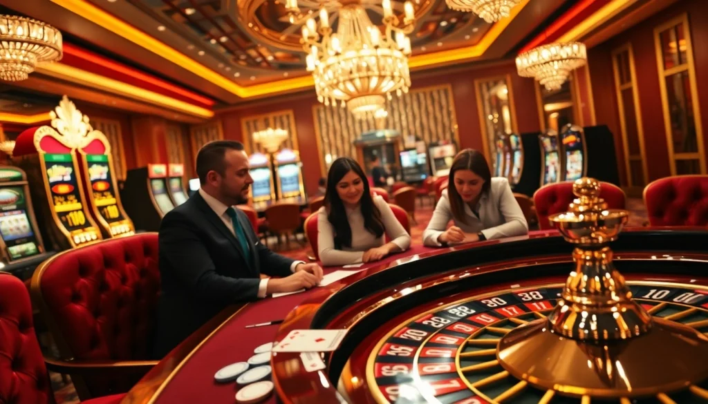 Experience the excitement at OK365 com VIP with a luxurious casino atmosphere featuring poker and roulette.