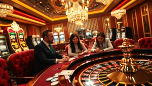 Experience the excitement at OK365 com VIP with a luxurious casino atmosphere featuring poker and roulette.