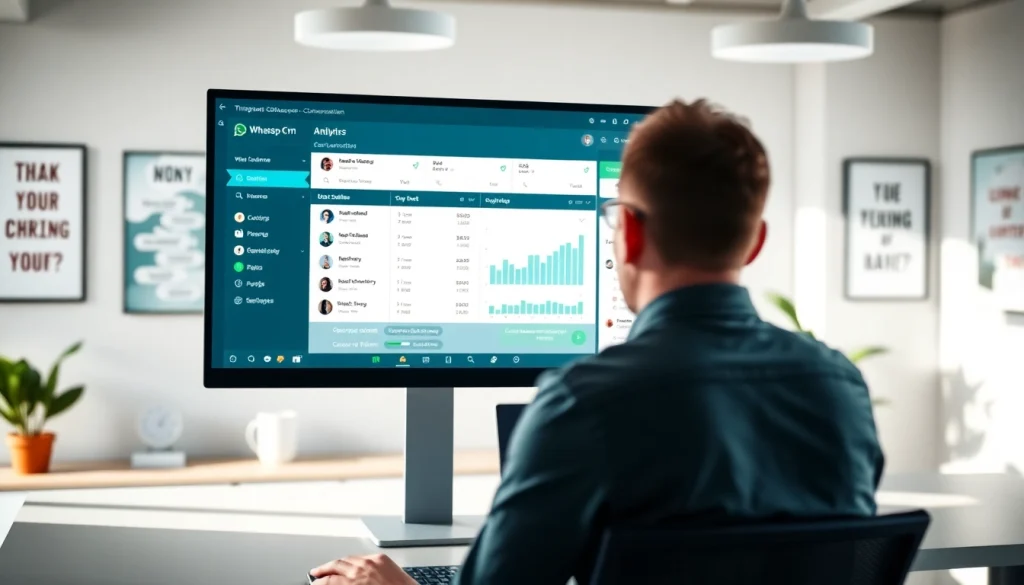 Showcase of What is a CRM for WhatsApp on a modern workspace screen illustrating analytics.