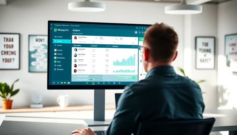 Showcase of What is a CRM for WhatsApp on a modern workspace screen illustrating analytics.