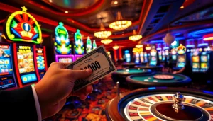 Enjoying a thrilling slot deposit 1k experience at a vibrant casino filled with excitement.