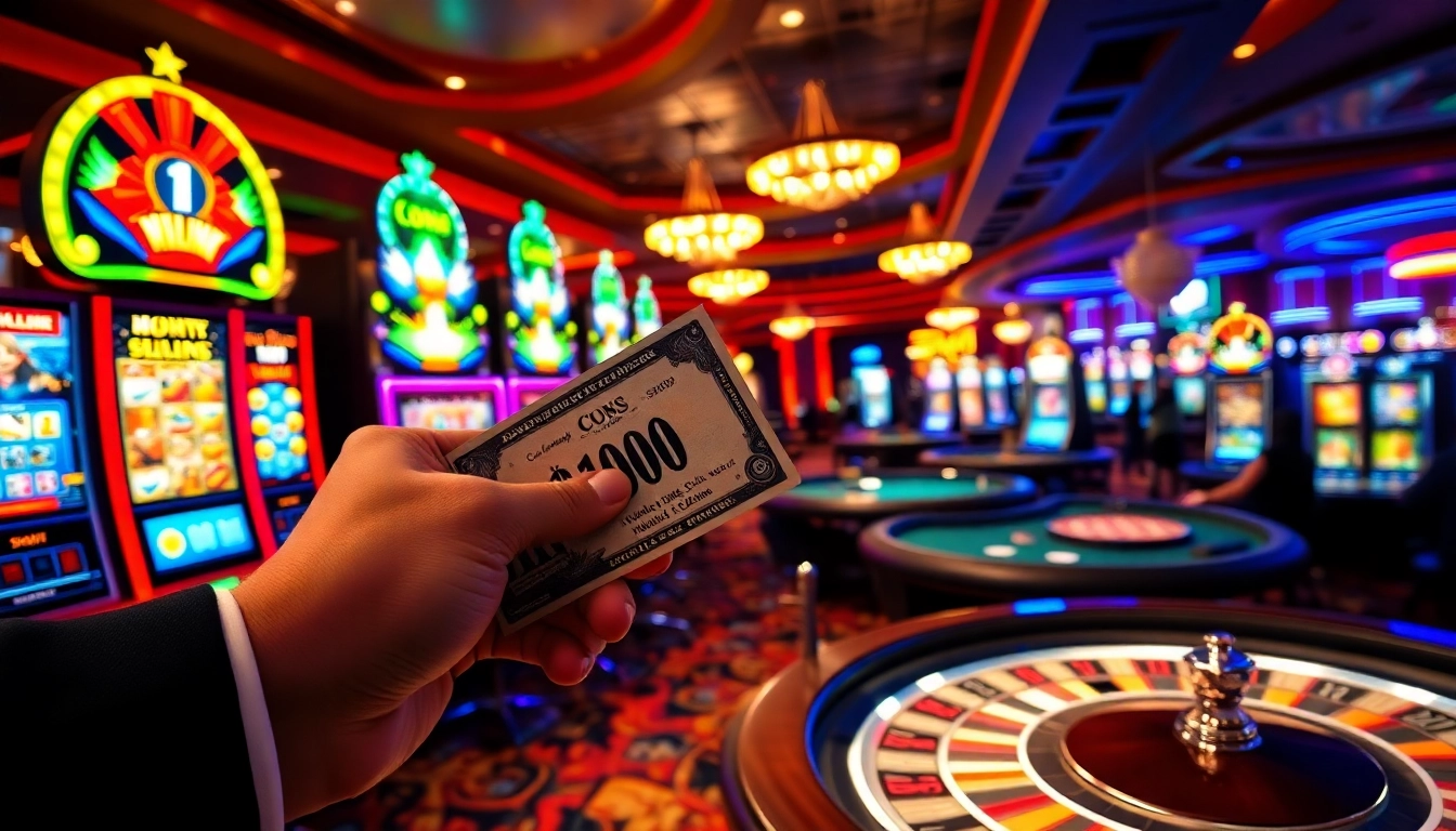 Enjoying a thrilling slot deposit 1k experience at a vibrant casino filled with excitement.