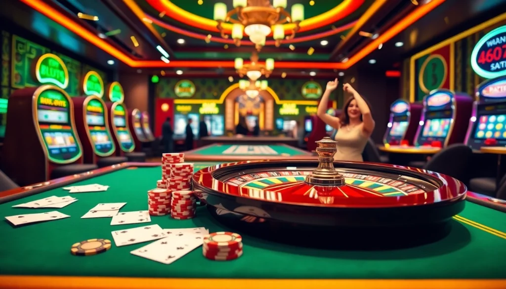 KJC players enjoying a thrilling casino experience at an elegant gaming table.
