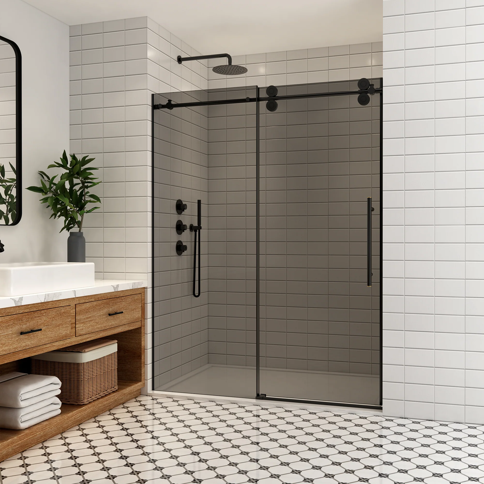 Black Frame Shower Doors That Blend Function and Design