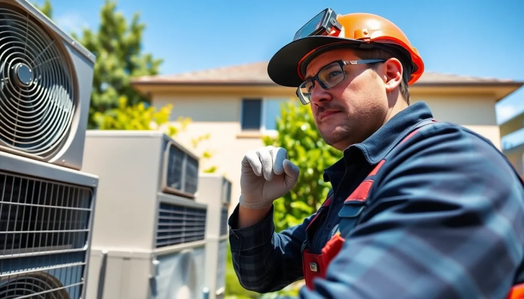 Expert HVAC repair Bedford NY technician conducting equipment inspection in a residential setting.