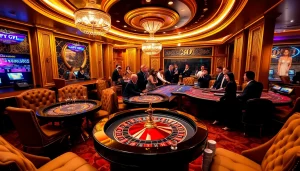 Experience exclusivity in the Clube VIP HHBET within a luxurious casino setting.