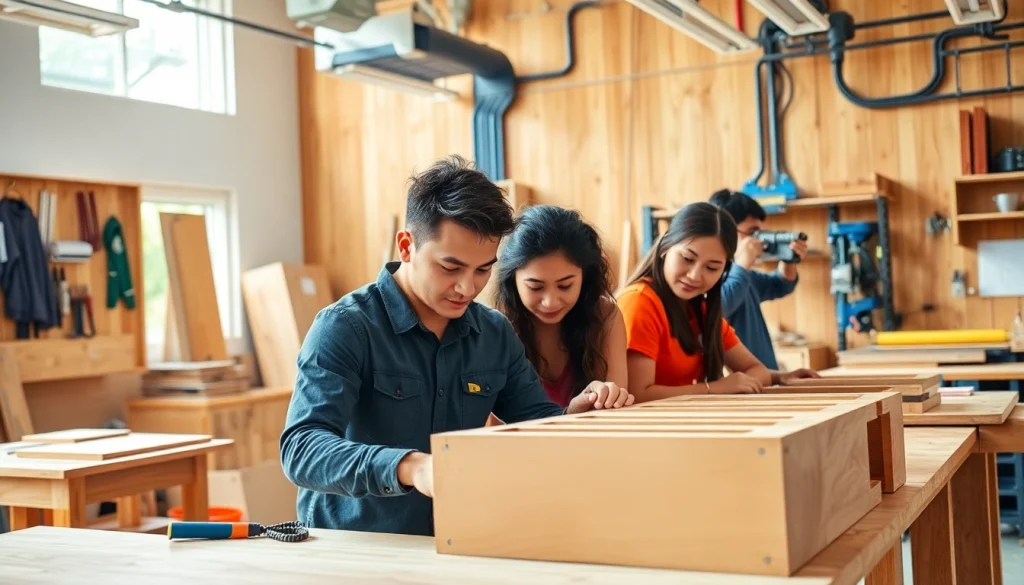 Students collaborating on hands-on projects at hawaii trade schools, showcasing practical training in various trades.