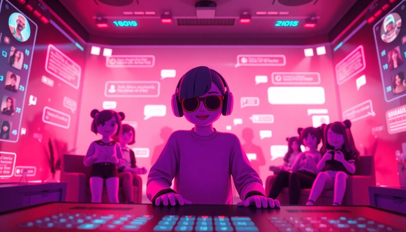 An engaging chat interface showcasing nsfw character AI interactions with vibrant colors and immersive design.