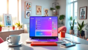 Find OnlyFans accounts in a vibrant digital workspace showcasing creativity and analytics.