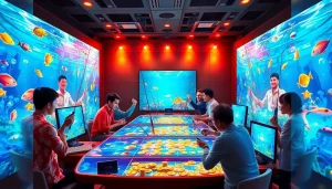 Players navigating the thrilling underwater adventures of https://nk88s.com/ban-ca-nk88/ while engaging in a vibrant fishing game.