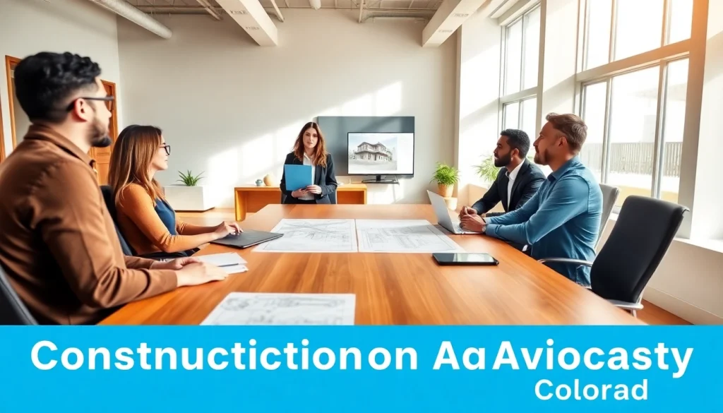 Engaging construction advocacy Colorado meeting showcasing diverse professionals collaborating.