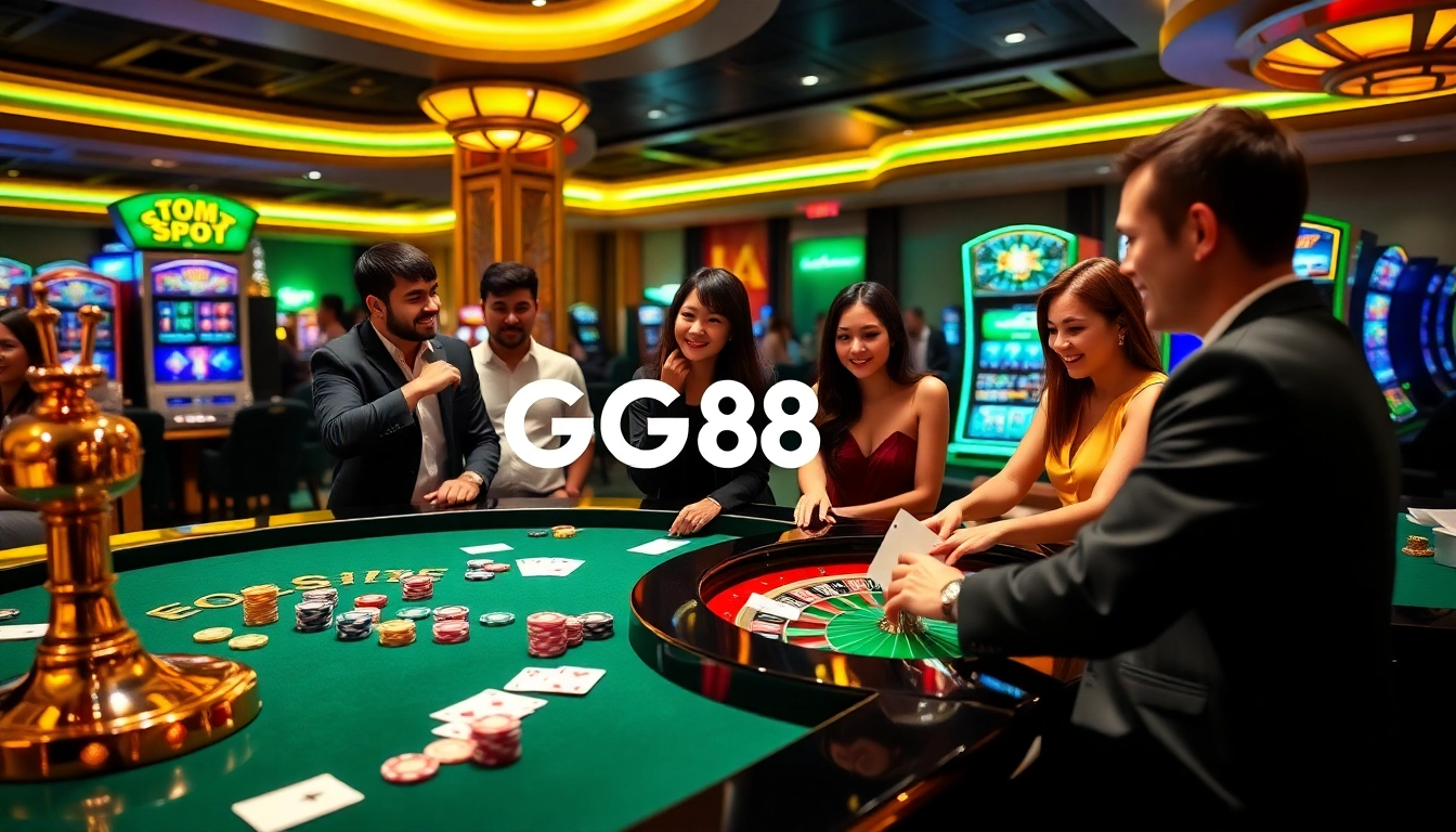 Enjoy exhilarating gameplay at GG88, featuring vibrant casino tables and exciting betting action.