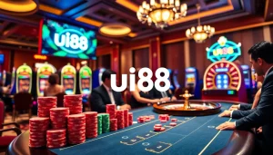 Play poker at uu88 with vibrant chips and interactive casino tables.