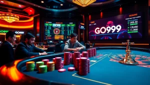 Experience the high-stakes excitement at GO99 with vibrant casino visuals and vibrant poker gameplay.