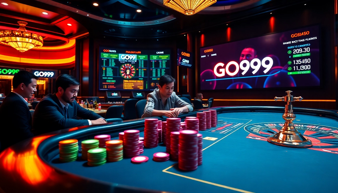 Experience the high-stakes excitement at GO99 with vibrant casino visuals and vibrant poker gameplay.