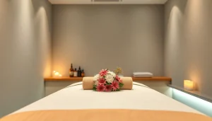 편안한 분위기와 매력적인 인테리어, 휴식을 위한 에센셜 오일이 갖춰진 출장마사지 룸.