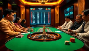 Experience the thrill of betting at the luxurious casino table as "tỷ số 7m" highlights live sports odds and scores.