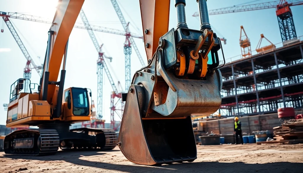 Rent excavators for construction with a strong design and detailed surroundings.