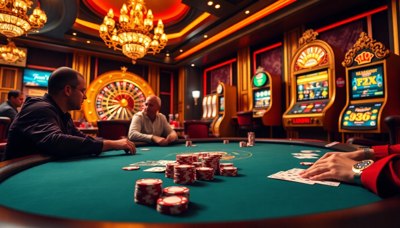 Engaged players at a luxurious casino poker table, embodying excitement at 7upbet.