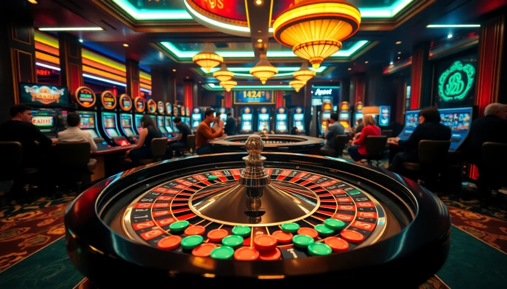 Engaging scene of players at a roulette table linked to lk21 indoxxi for an exciting casino experience.