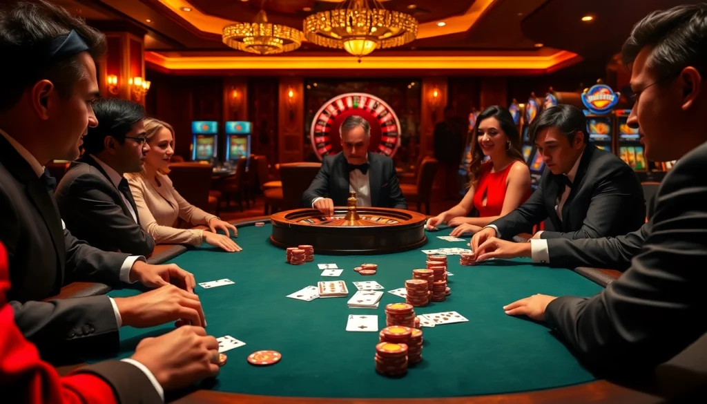 Strategic poker gameplay highlighting the original hidden wiki atmosphere in a luxurious casino setting.