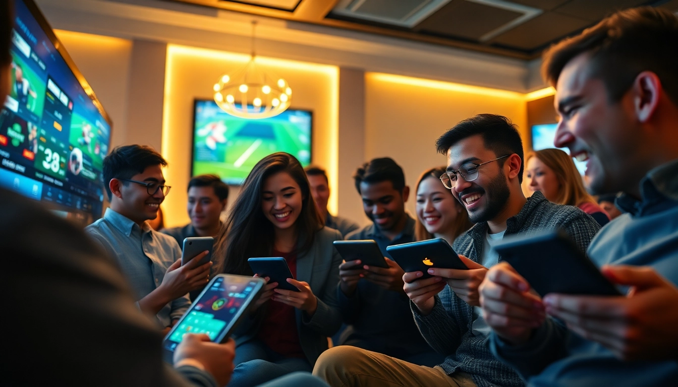 Excited players engaging with dagawin.live for live betting on sports and games.