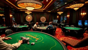 Experience high-stakes gaming at a GO8-themed casino night with vibrant poker action.