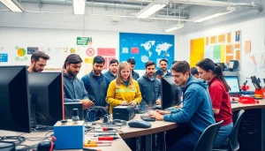 Students actively participating in hands-on training at a Trade School Tennessee classroom.