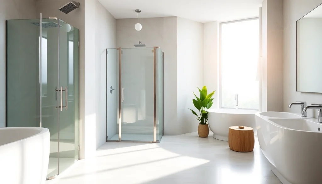 Stylish shower doors uk enhancing a modern bathroom design with sleek amenities.